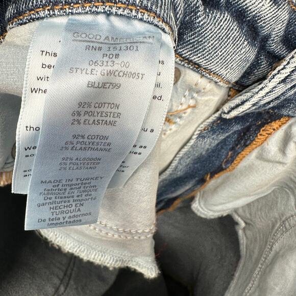 GOOD AMERICAN NWT Good Waist Crop Denim Jean in Blue799 // 10 - Picture 13 of 15